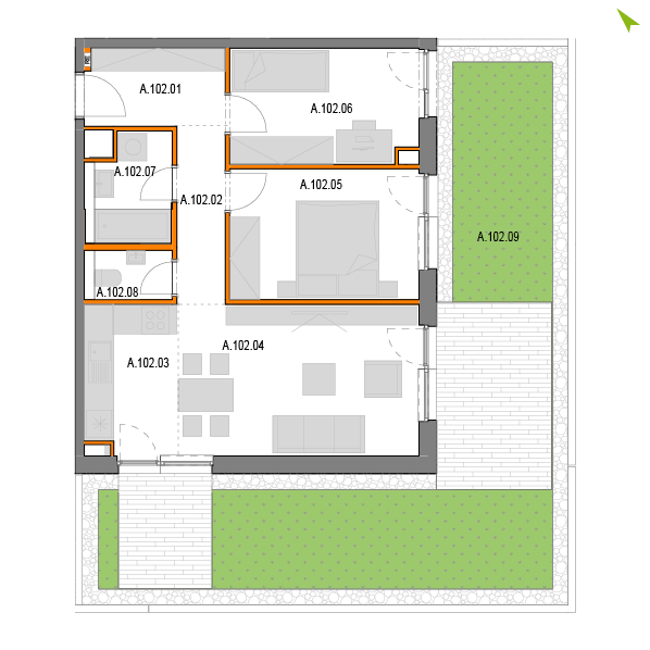 3-izbový byt A102, Novomestská